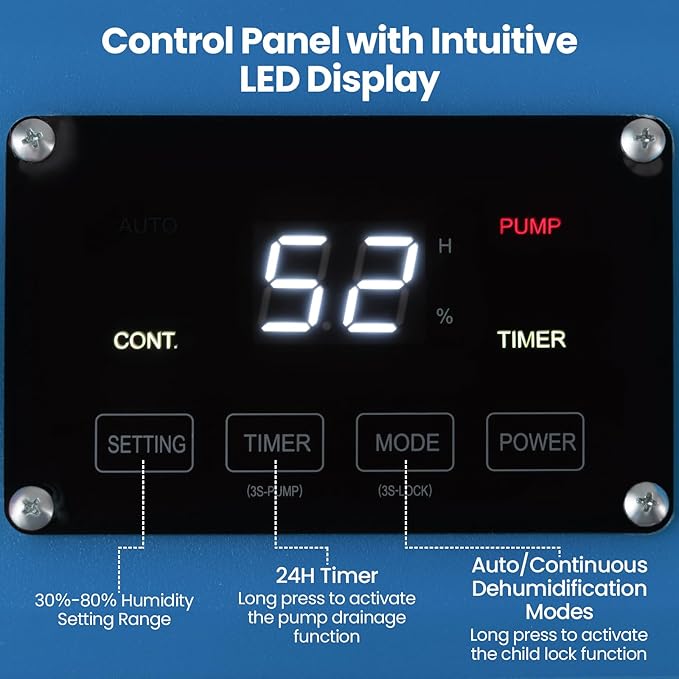 COSTWAY 140 Pints Commercial Dehumidifier - Image 3