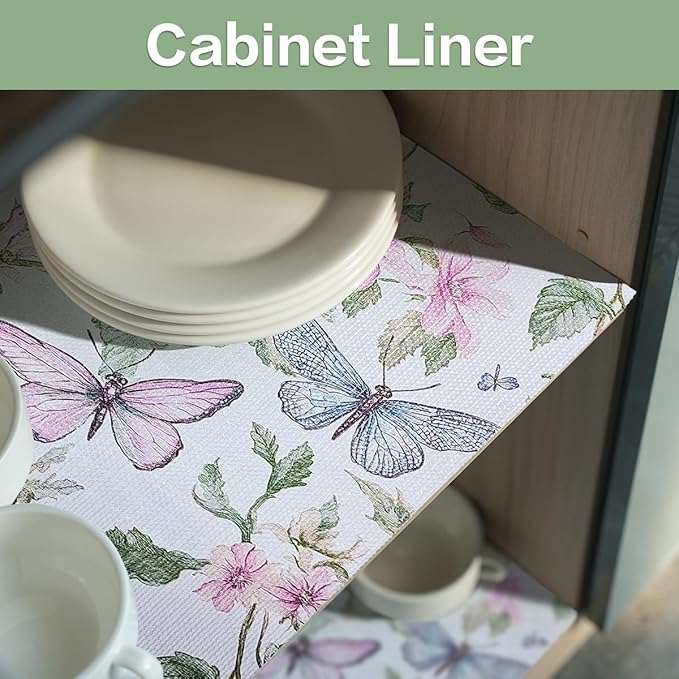 Shelf and Drawer Liner for Kitchen Cabinet Non-Adhesive Strong Grip Floral - Image 2