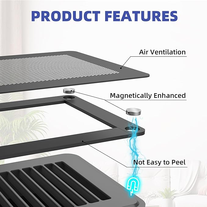Magnetic Vent Mesh- 4 Pack, 5 x 11 inch Strong Magnetic Vent Covers - Image 4