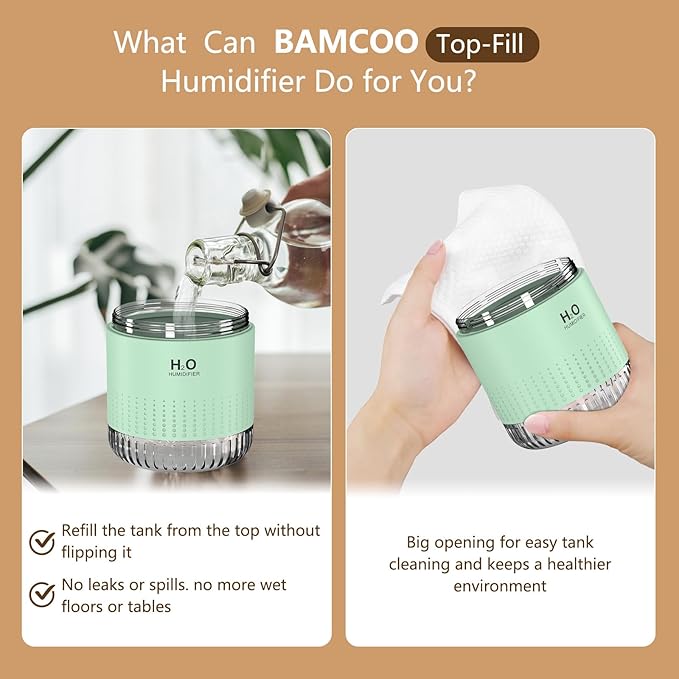 Small Humidifiers for Bedroom 350ml Mini Portable Humidifier for Travel Plants - Image 3
