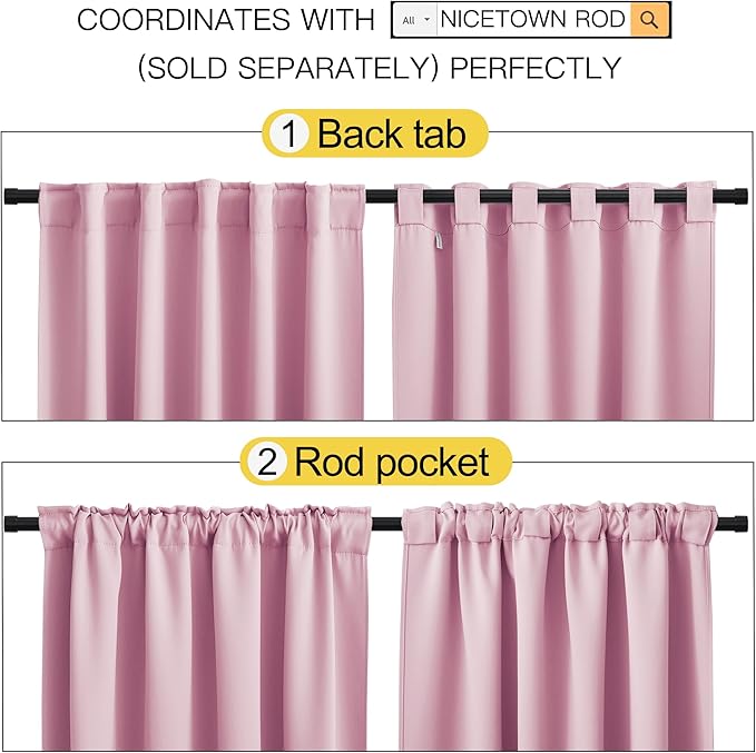 NICETOWN Blackout Curtain Panels Window Draperies - Image 3