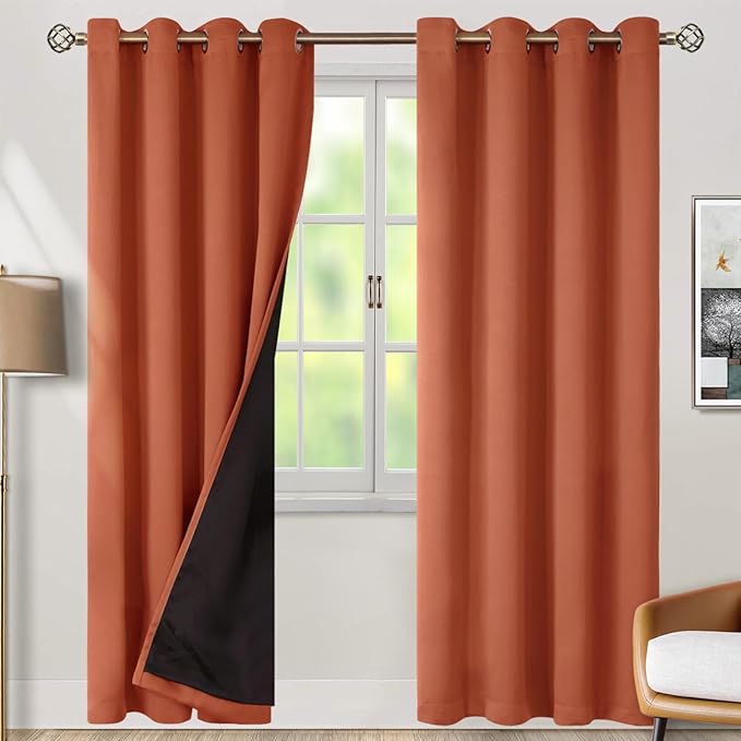 BGment Thermal Insulated 100% Blackout Curtains 84 Inch Length 2 Panels by BGment