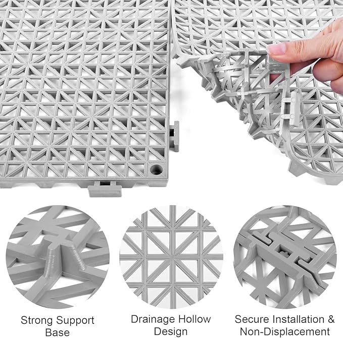MYFAMIREA Modular Interlocking Cushion 24 Pack 11.8" x 11.8" Rubber Floor Tiles - Image 4