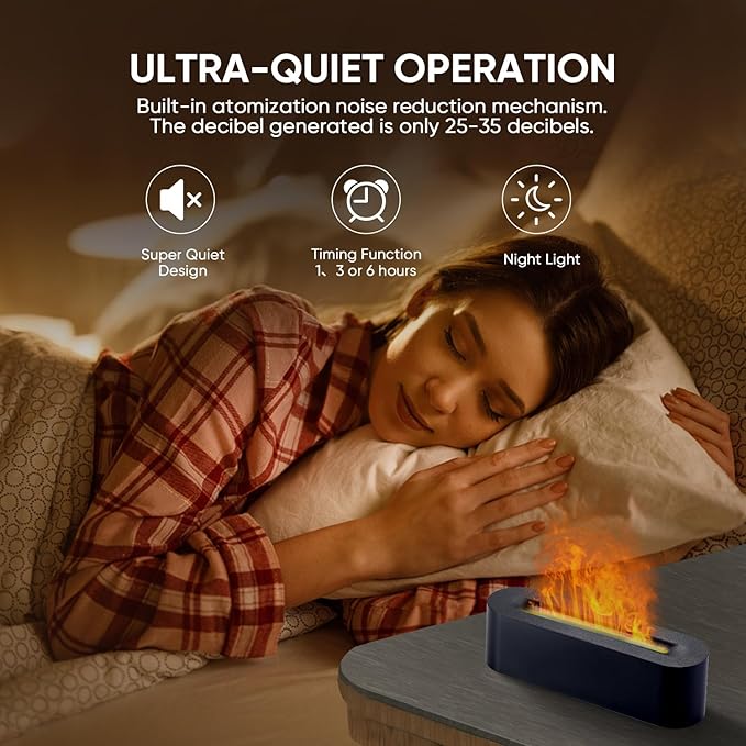 Essential Oil Diffuser, Fireplace Flame Fire Oil Diffuser, 150ml Ultrasonic - Image 4