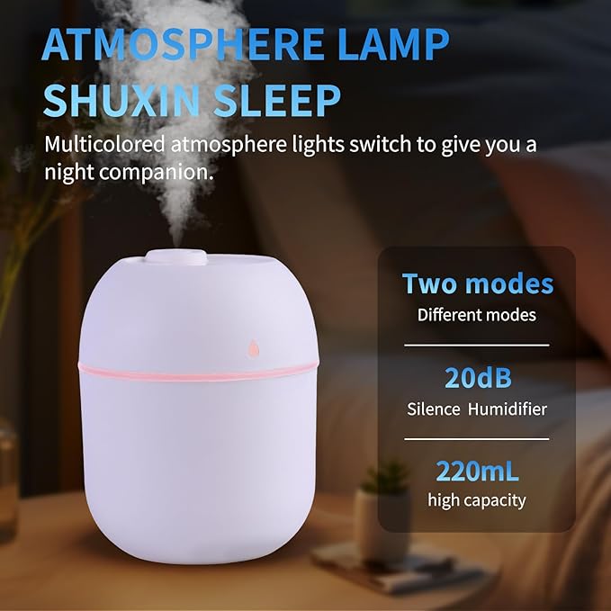 Portable Mini Humidifier Small Cool Mist Humidifier Personal Desktop USB - Image 3