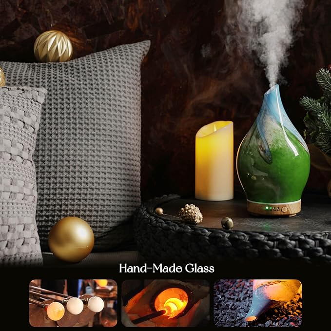 Porseme 150ml Essential Oil Diffuser Glass Color Changing Aroma Air Diffusers - Image 5