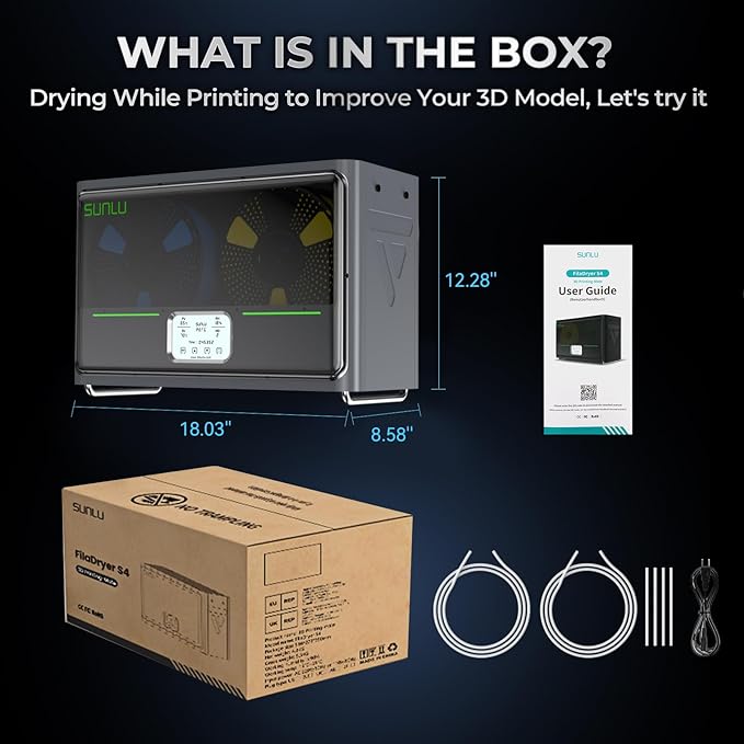 Filament Dryer Box S4, Four-Spool 3D Printer Dehydrator - Image 6