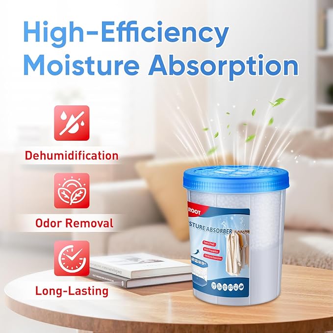 6 Pack Refillable Moisture Absorbers, 18OZ Humidity Absorber Bucket, Moisture - Image 3
