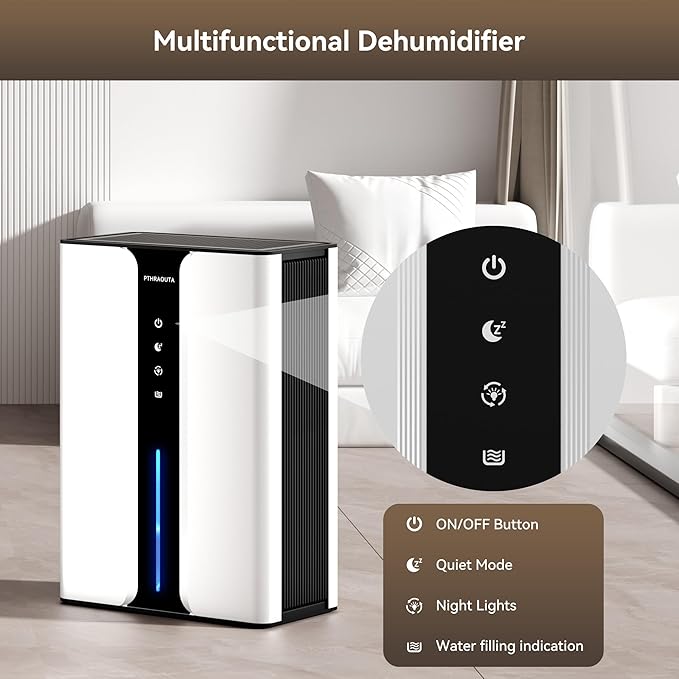Home Dehumidifier with Drain Hose, 95oz Quiet dehumidifier - Image 7