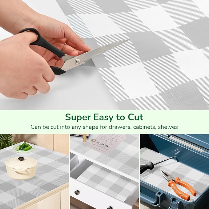 Shelf Liner for Kitchen Cabinets Non-Adhesive Drawer Liners Non-Slip Strong - Image 3