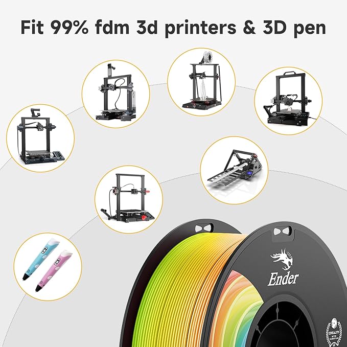Official CREALITY 3D Printer Filament 1.75mm, Rainbow PLA+ Plus Pro Filament - Image 5