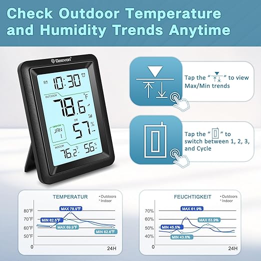 Geevon Wireless Indoor Outdoor Thermometer & Hygrometer - Image 5