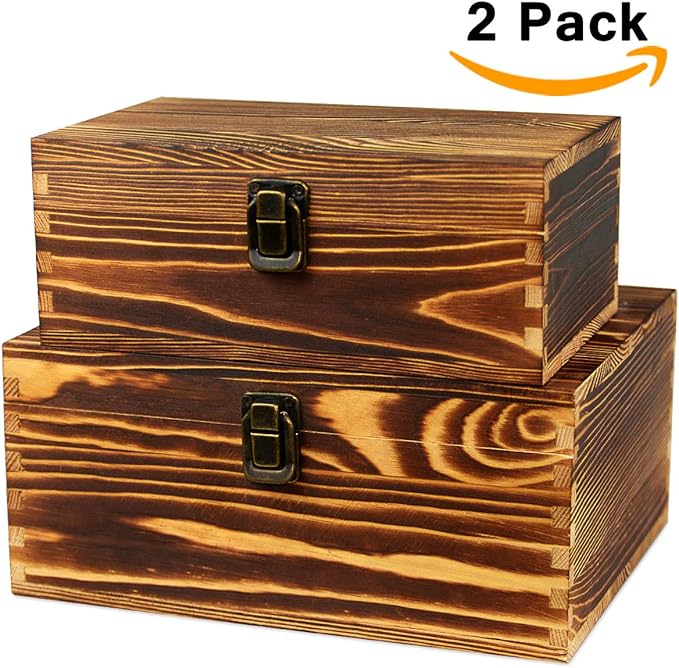 Wood Boxes Wooden Storage Box Treasure Chest Memory Hobby Preservation Rustic - Image 7