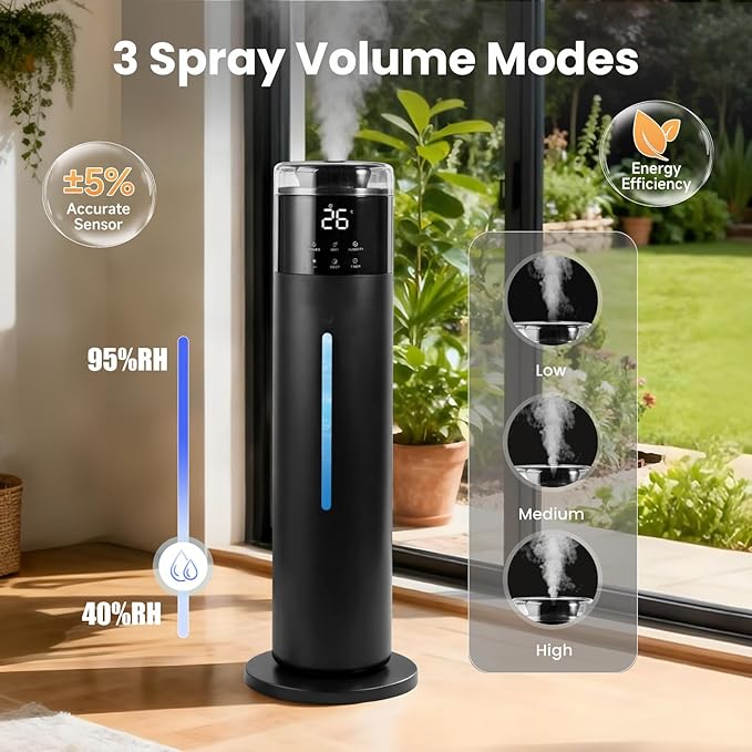 Large Humidifier for Bedroom, 8L/2.1Gal Ultrasonic Cool Mist, Remote control - Image 4