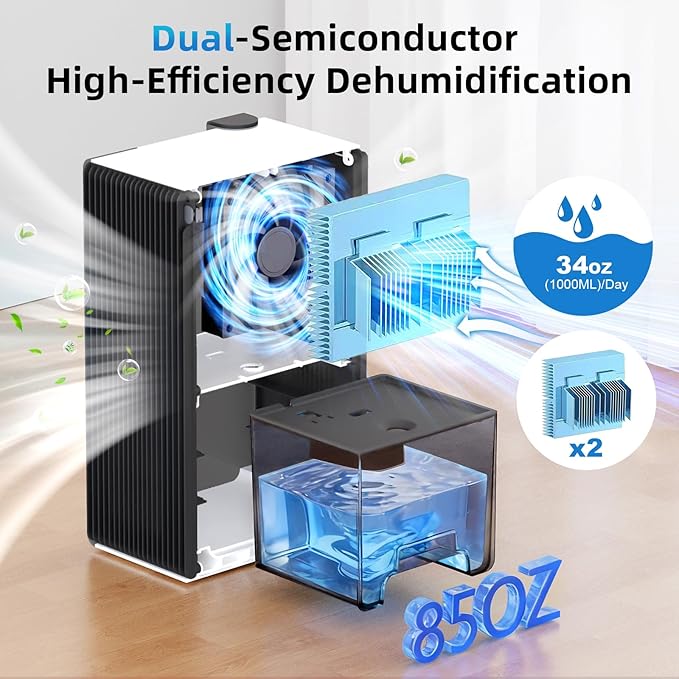 Dehumidifier for Home Small Dehumidifiers for Basement, Auto Shut-Off, Sleep - Image 2
