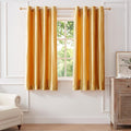 BULBUL Mustard Yellow Velvet Curtains 72 inch Luxury Elegant Living Room by ModernShinyVelvetCurtains