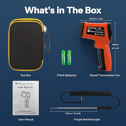 Infrared Thermometer Gun, Include K-Type Probe - Image 7