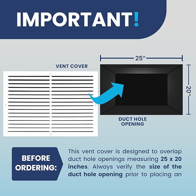 25x20 Inch Air Return Vent Cover Decorative – Premium Aluminum AC Vent Cover - Image 4