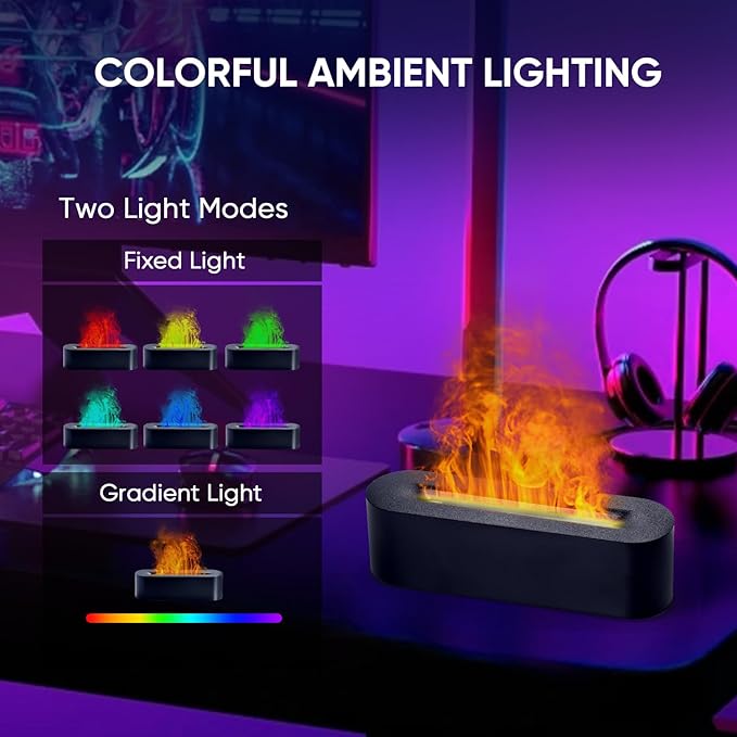 Essential Oil Diffuser, Fireplace Flame Fire Oil Diffuser, 150ml Ultrasonic - Image 3