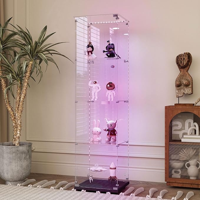 Yoluckea 4 Tiers Glass Display Cabinet - Image 5