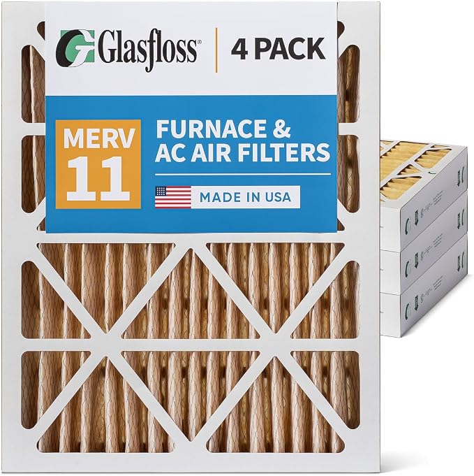 20x24x4 MERV 11 AC & Furnace 4" Depth Air Filters. Box of 4. Actual Size: - Image 5