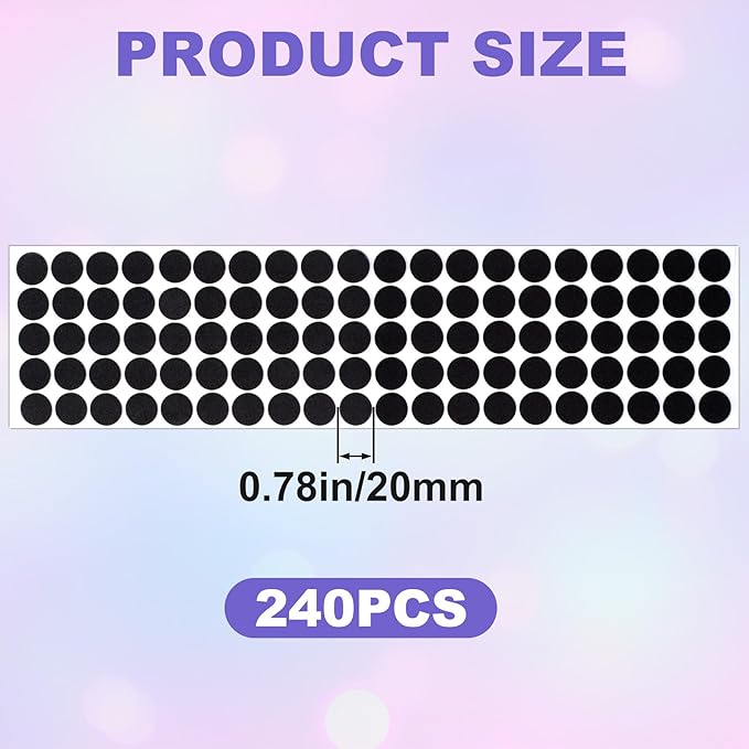 240 Pcs Small Felt Furniture Pads, Self-Adhesive EVA Foam Dot Circles, Round - Image 2