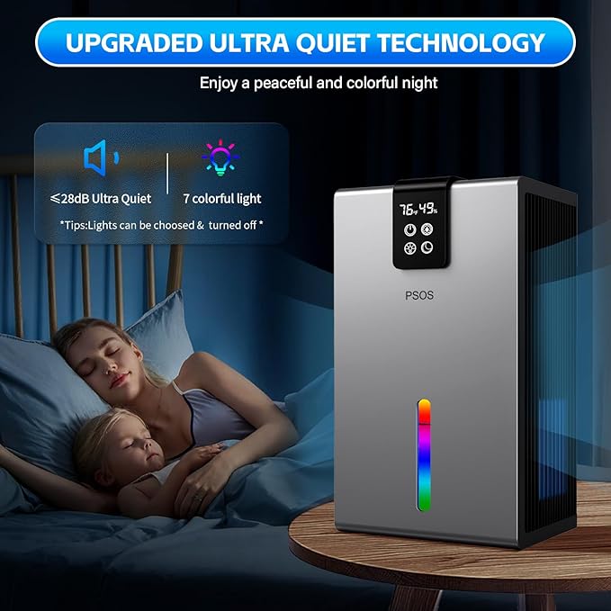 Dehumidifier, Dehumidifiers for Home, 98 OZ Water Tank, Quiet Dehumidifier for - Image 5