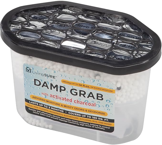 Damp Grab with Charcoal Dehumidifier: Quietly absorbs Moisture and Odors. Ideal by LivingSUREProducts