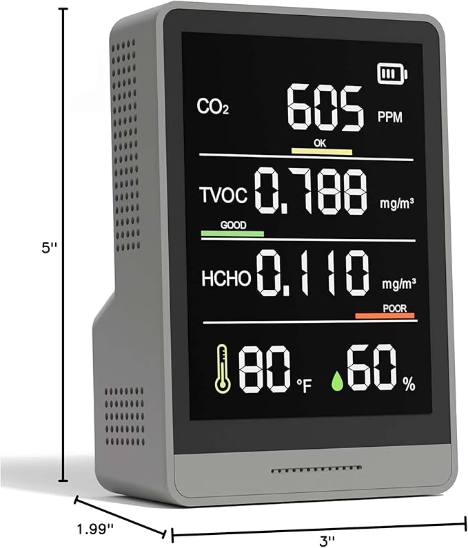 5-in-1 Professional Indoor Air Quality Monitor Indoor Portable CO2 Monitor | - Image 9
