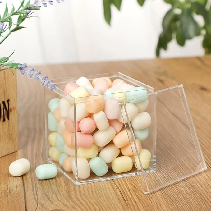 Acrylic Box Clear Acrylic Square Cube Display Boxes Multi-Purpose Container - Image 3