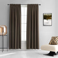 DONREN 2 Panels 84 inch Length Chocolate Brown Blackout Curtain Panels by DONREN
