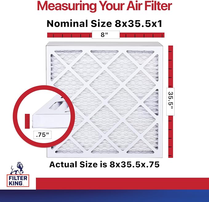 Filter King 8x35.5x1 Air Filter | 4-PACK | MERV 11 HVAC Pleated A/C Furnace - Image 2