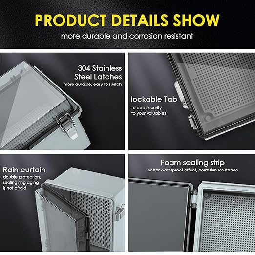 Waterproof Electrical Junction Box, IP67 Plastic Weatherproof Outdoor WiFi - Image 4