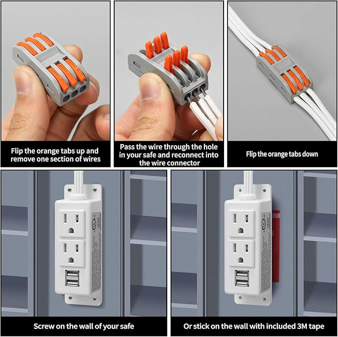Gun Safe Power Outlet Kit, Briidea Gun Safe Accessory Electrical Outlet - Image 6