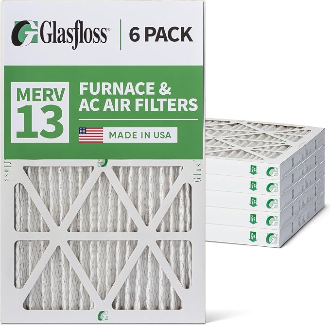 Glasfloss 10x20x2 MERV 13 AC & Furnace 2" Depth Air Filters. Box of 6. Actual - Image 5