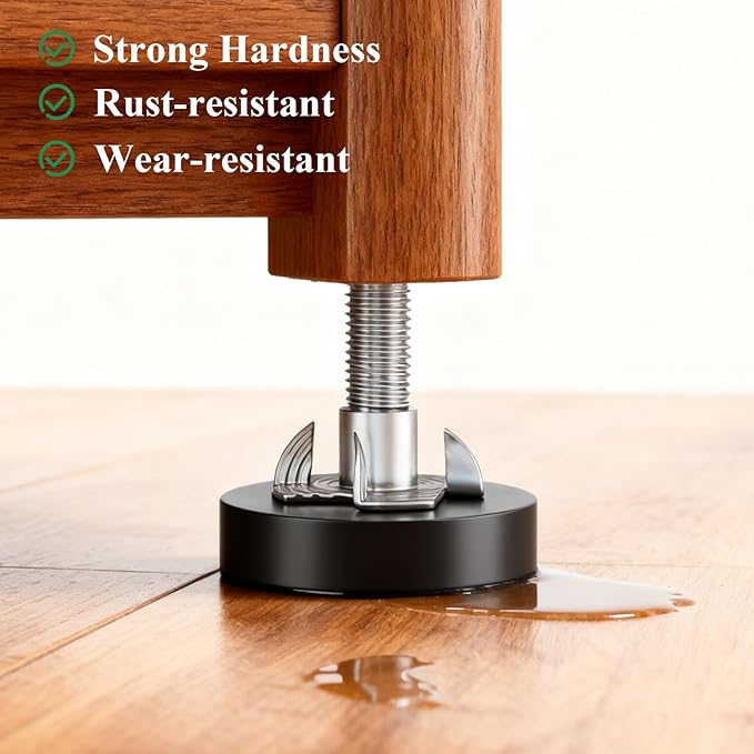 Adjustable Leveling Feet: 24pcs, M6 T-Nuts & Floor Protectors, Heavy Duty - Image 3