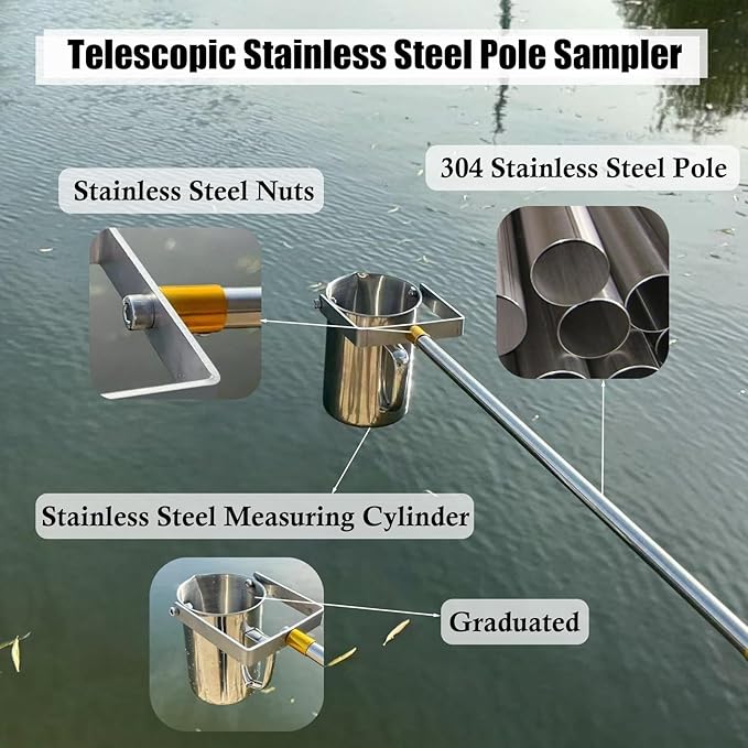 Telescopic Stainless Steel Wa-TER Sampling Pole, Water Sampler, Pendulum Beaker - Image 4
