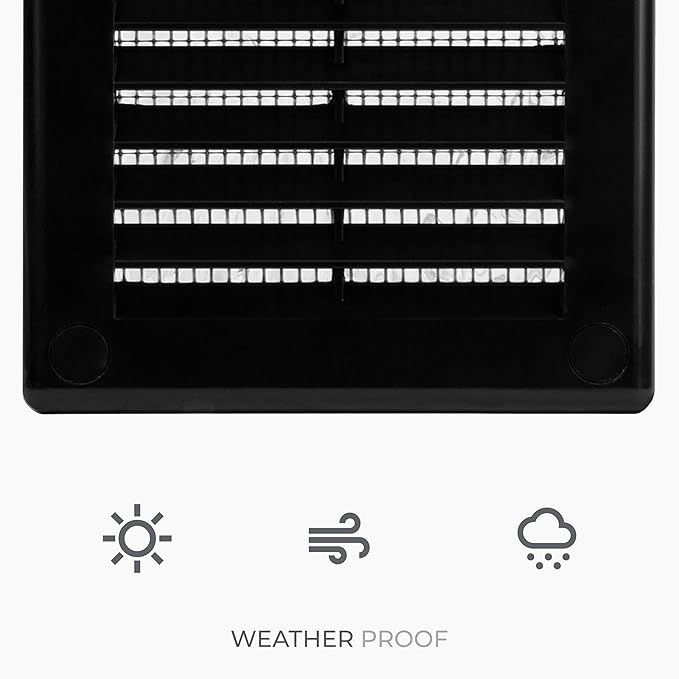 5-Pack 4" x 4" Square Air Vent Cover – Black Plastic Vent Deflector - Image 6