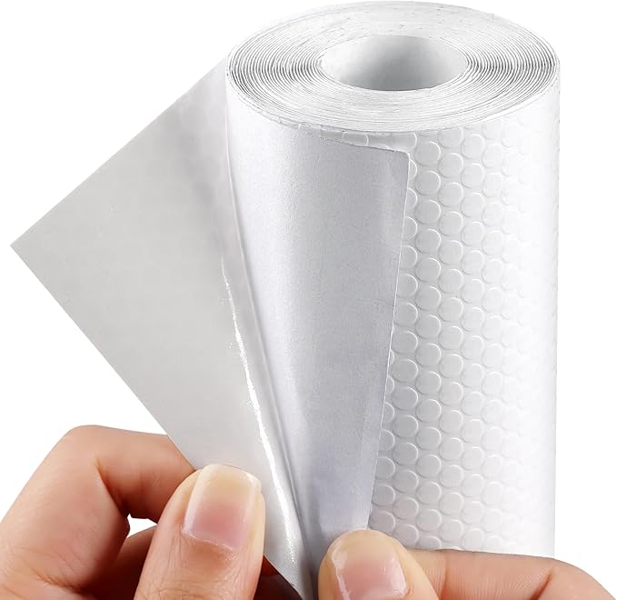 White Drawer Shelf Liner, Peel and Stick Non Slip Cabinet Liner 10" x 10 FT by HOIIOH