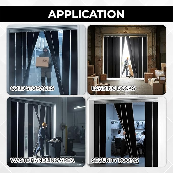 Black PVC Curtains Strips Kit - Image 7