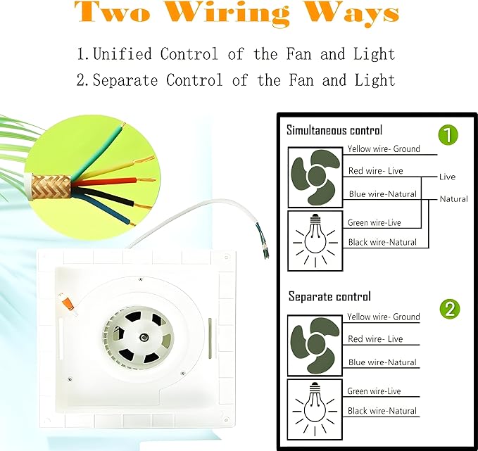 Bathroom Exhaust Fan with LED Light Ceiling Mount Ventilation Fan 120 CFM - Image 6
