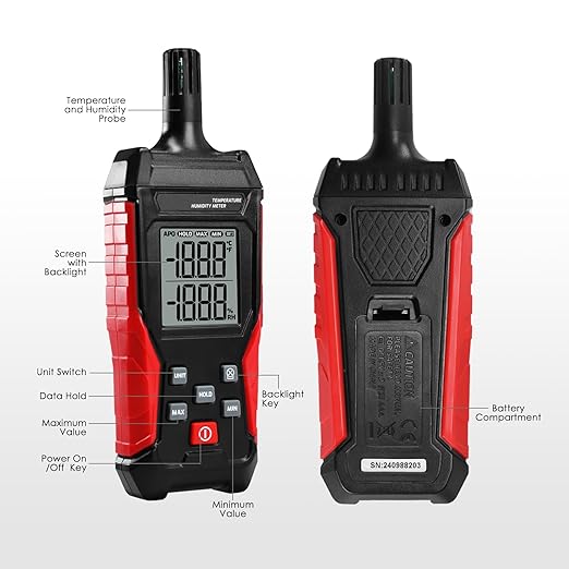 Temperature Humidity Meter, Digital Hygrometer Temperature Indoor and Outdoor - Image 5