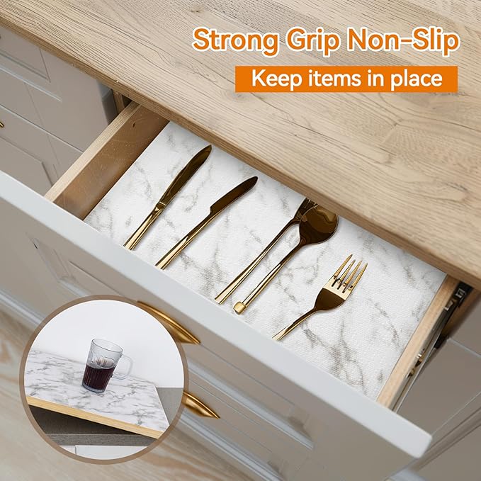 Shelf Liner Drawer Liner for Kitchen Cabinet Non-Adhesive, Strong Grip Anti - Image 2