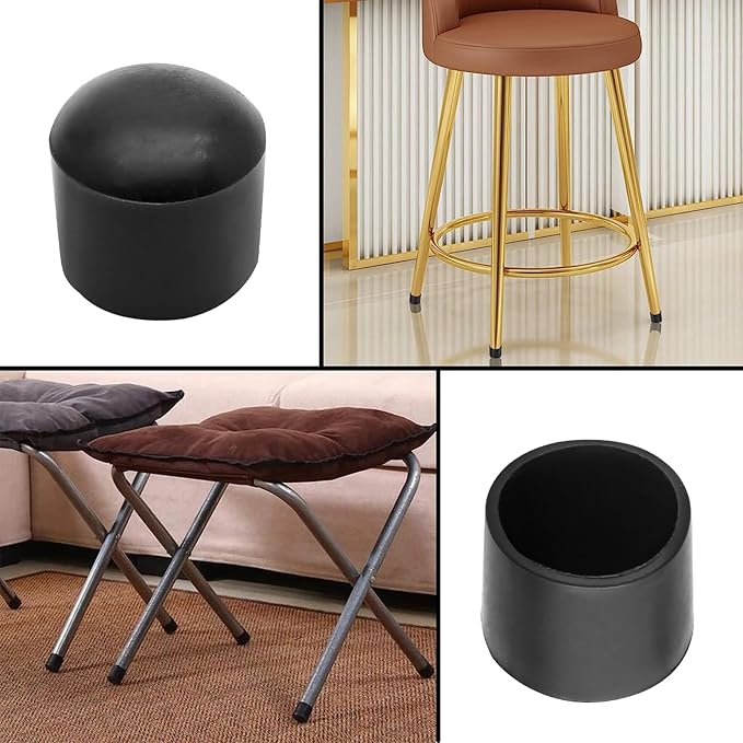 20 Pcs Round Rubber Furniture Leg Caps, 5/8" Vinyl Flexible Chair Leg Floor - Image 5