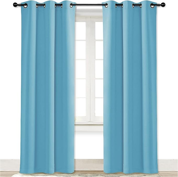 NICETOWN Curtain Blackout Drape Panel, Single Panel, 34 x 84 inch, Teal Blue by NICETOWN