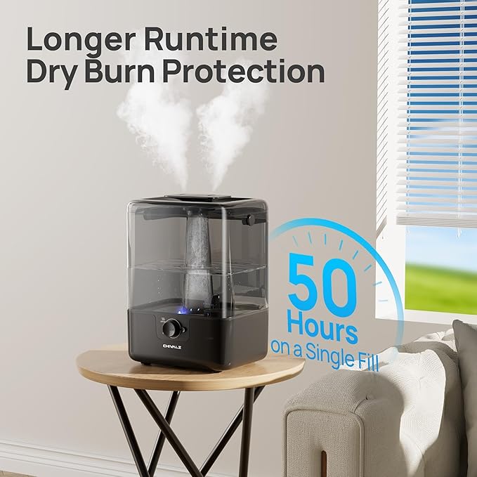 CHIVALZ 6L Humidifiers for Bedroom Large Room Home, Cool Mist Top Fill - Image 5