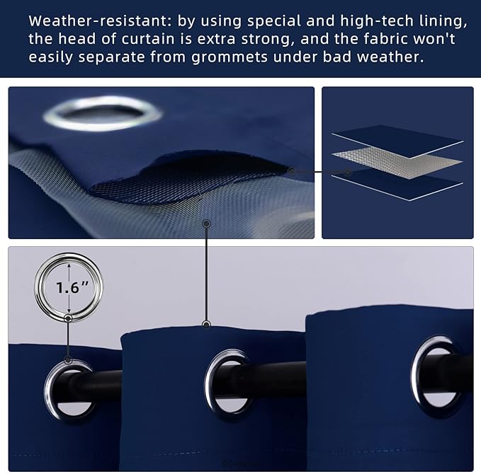 Outdoor Indoor Curtains W52 x L72 - Image 3