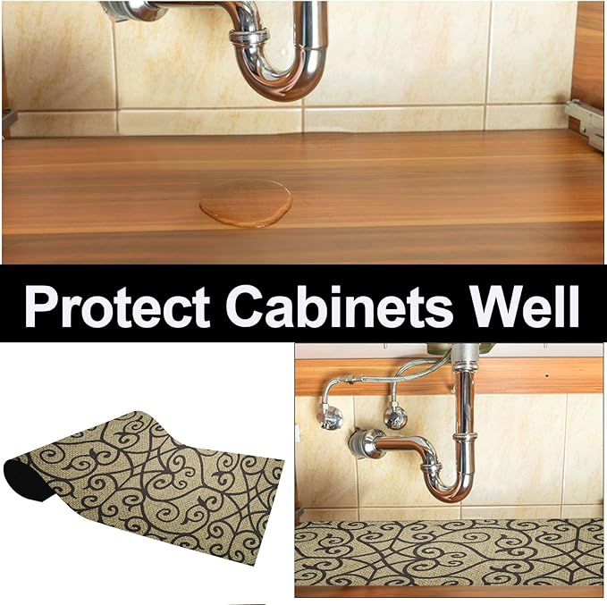AiBOB Waterproof Under The Sink Mat, Absorbent Quick Dry Sink Liners Protect - Image 4