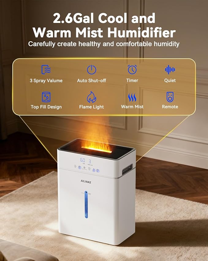 Humidifiers for Bedroom Large Room 10L/2.64Gal, Warm and Cool Mist Humidifier - Image 3