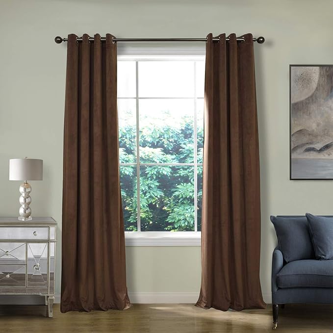 ChadMade Blackout Lined Premium Velvet Curtain Jave 72Wx102L Inch, Eyelet by ChadMade